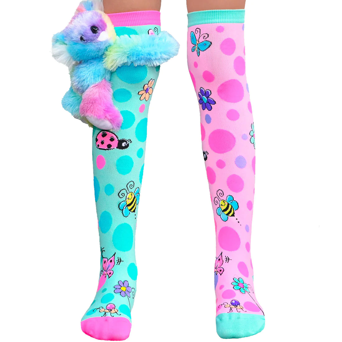 This cute pair of fluffy koala socks will give you the biggest and best KOALATY cuddles. You can play with the Koala toy or wear it as an ornament around your wrist. These socks and toy are not only a wonderful addition to your personal collection of socks, but they also make wonderful presents for your loved ones.