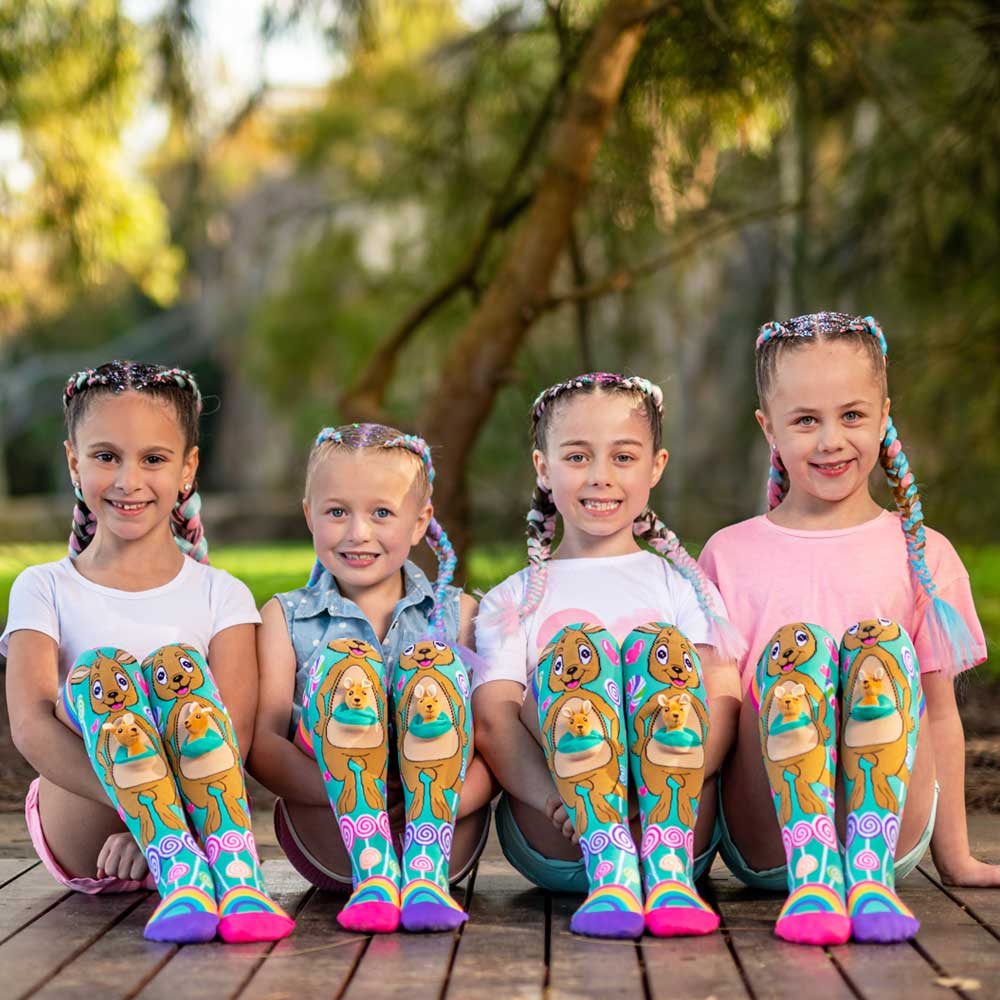 With MADMIA's Kangaroo Socks, which include a stuffed baby Joey, get ready to hop into style!  These socks are not your typical footwear; rather, they are a style statement that honours Australia's national animal, the kangaroo. The socks themselves are made of premium, comfortable, and long-lasting materials, so you can count on them to last you for many years.