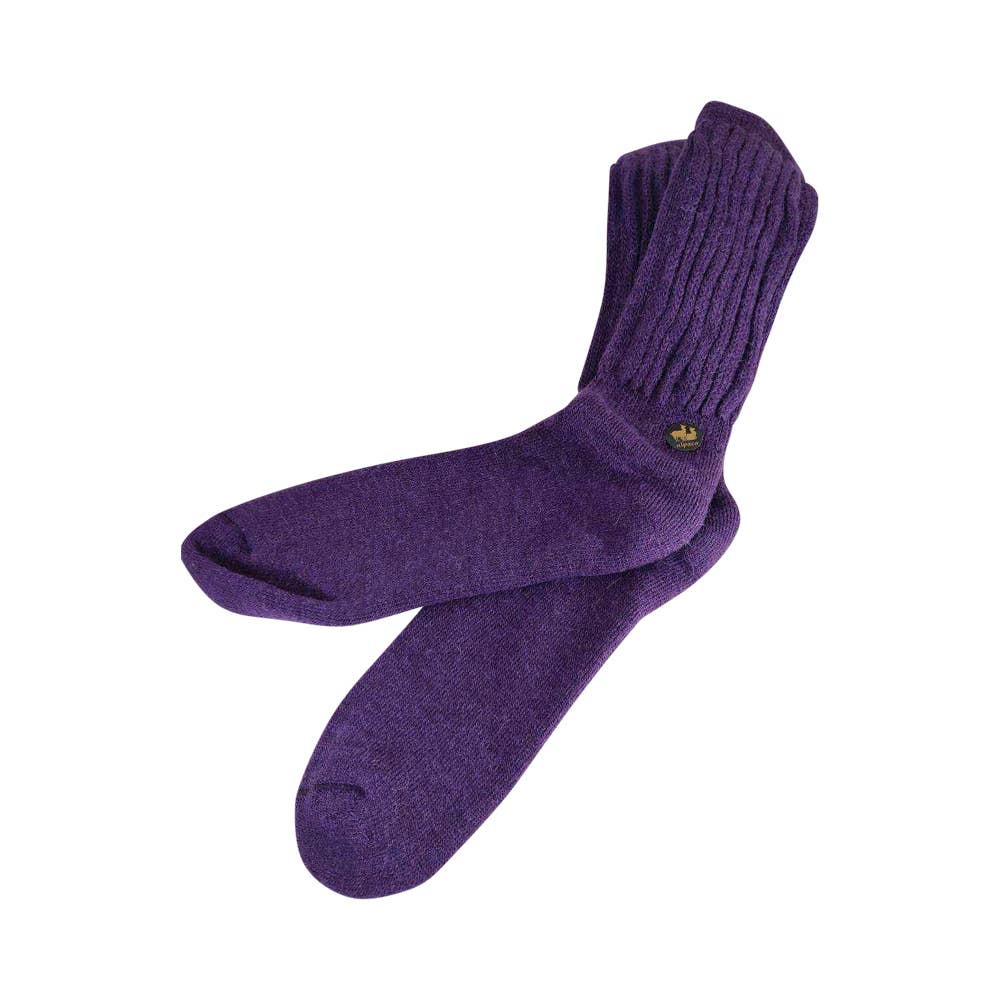 ALPACA SOCKS LONG - WARM & COMFY BABY ALPACA SOCKS * PURPLE