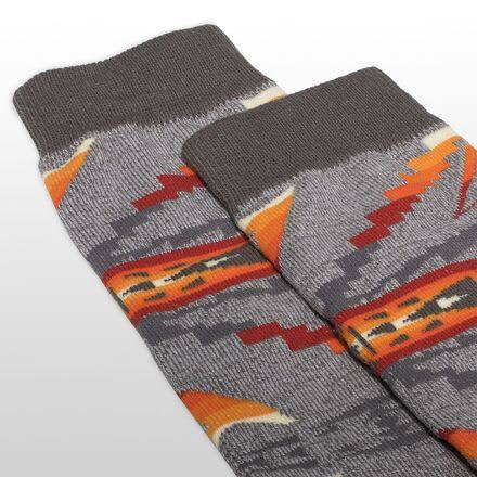 Crew sock -Grey Orange Red
