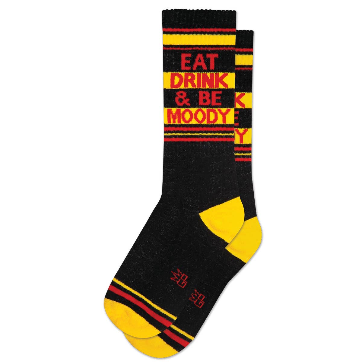 NOVELTY SOCKS - Eat Drink & Be Moody Gym Crew Socks