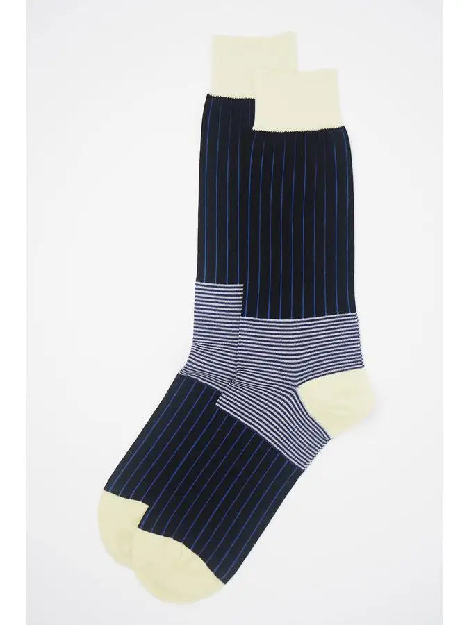 Stylish Oxford Stripe Socks-Black