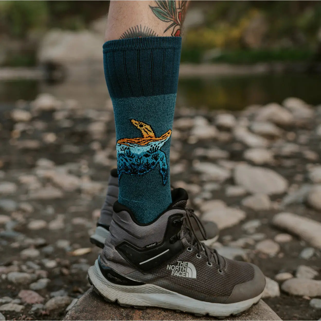 "Step up your hiking game with these rad Sea Turtle-Men's Hiking Socks 🧦🐢 Perfect for exploring nature in style and comfort!