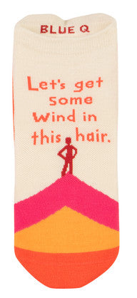 Novelty Socks - Lets get some Wind in this hair. Ankle Socks