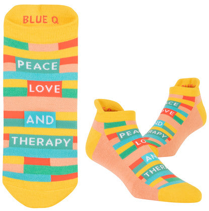 Novelty Socks - Peace Love & Therapy - Ankle Socks🧦✌️❤️🛋️