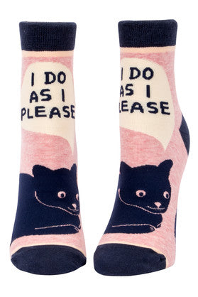 Novelty Socks -I Do As I Please" ankle socks!