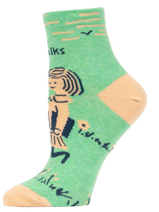 Novelty Socks -I Like Long Walks To The Library📕