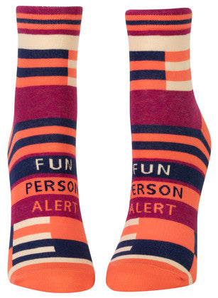 Novelty Socks -Fun Person Alert - Ankle Socks