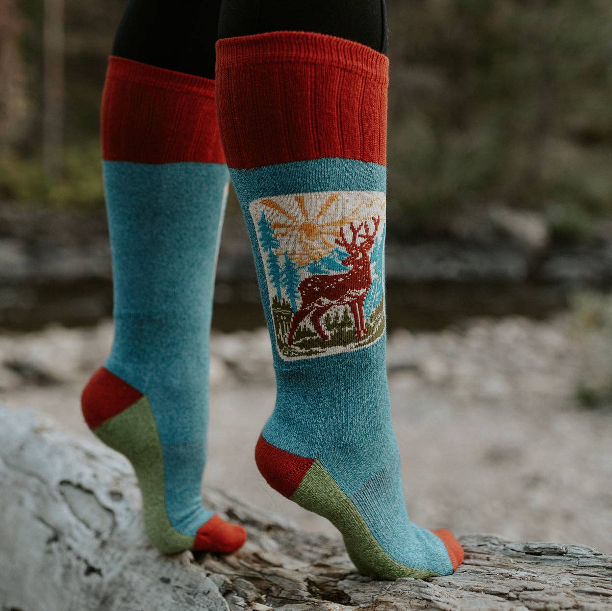 Women’s Hiking Socks - Deer Scene