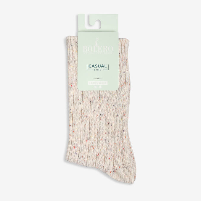 Women's Winter Cuffed Socks- Cream
