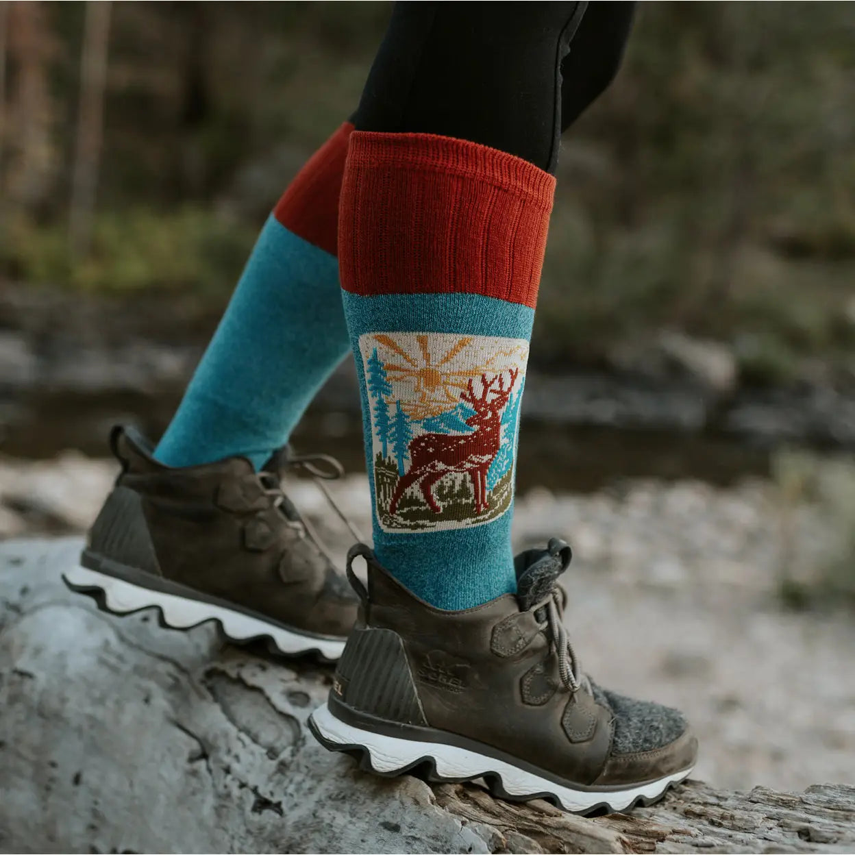 Women’s Hiking Socks - Deer Scene