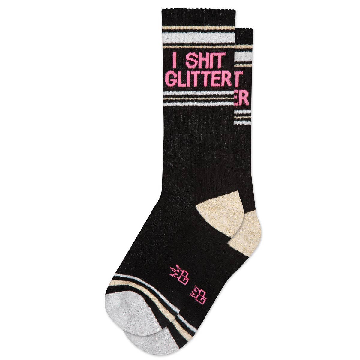 NOVELTY SOCKS - I Shit Glitter Gym Crew Socks