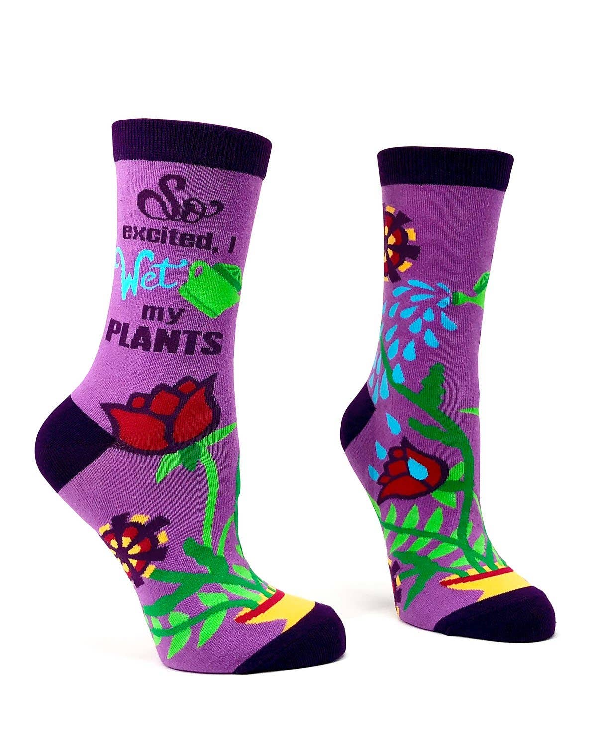 Novelty Socks - So Excited, I Wet my Plants Women's Crew Socks