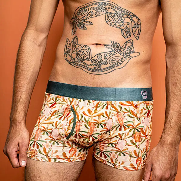 Bamboo Underwear Boxer Shorts Plant Design