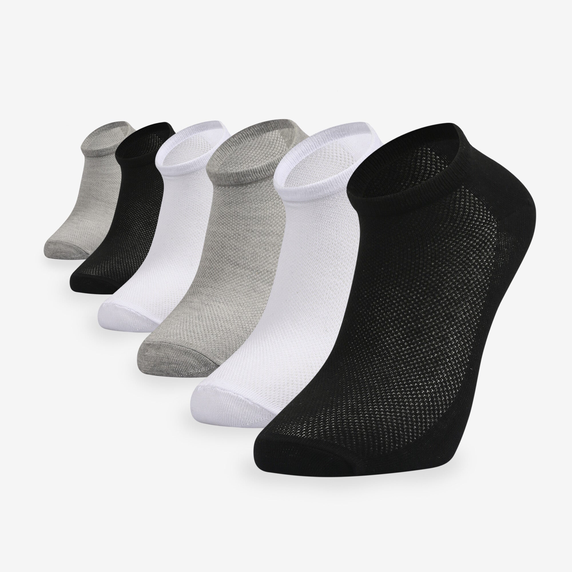 Ankle Socks 3 Pairs White -Black -Grey