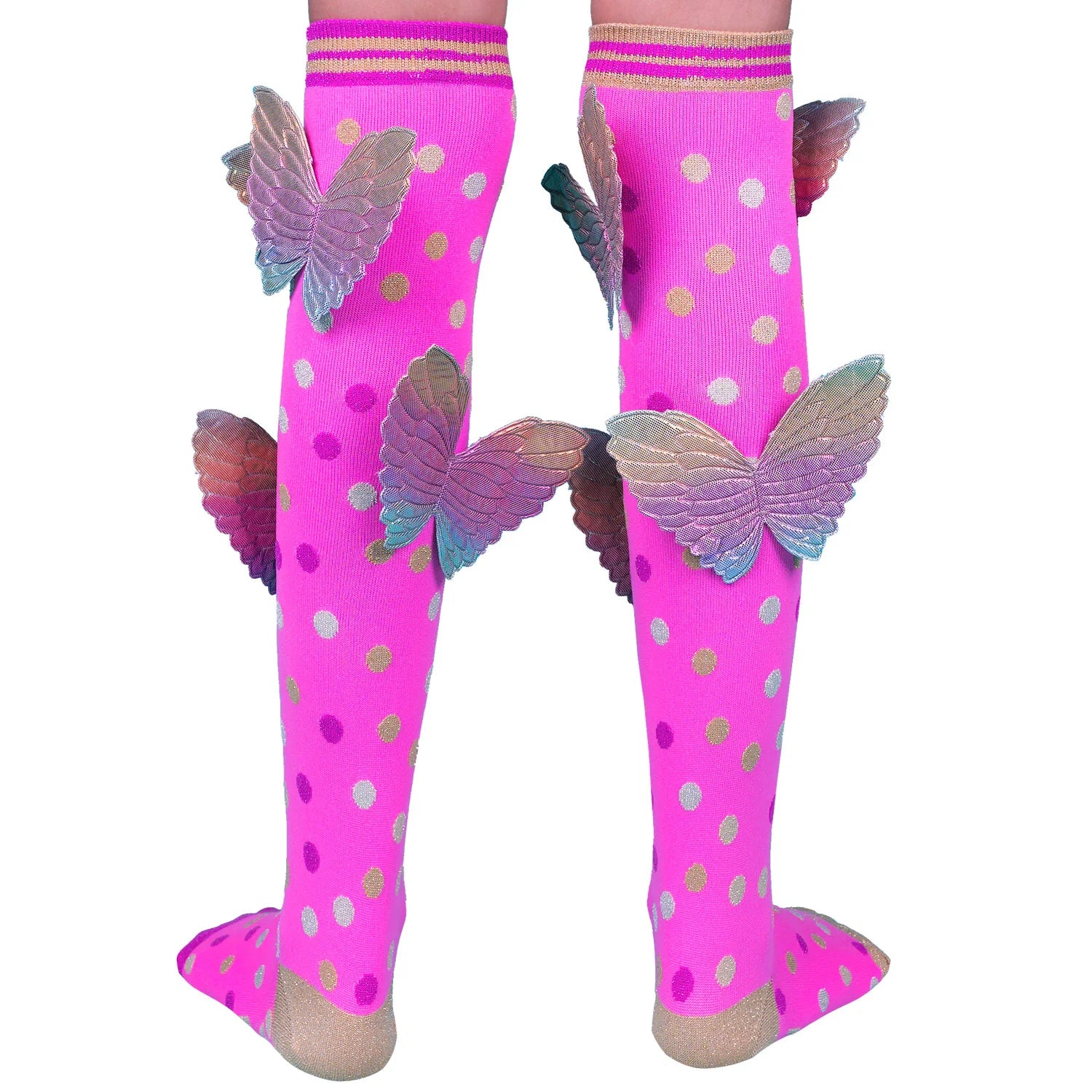 With these MADMIA Butterfly Socks, flutter your way through the day. These goofy socks will make you grin thanks to their eye-catching colors and 3D custom-made sparkly butterflies, which will also provide a magical touch to your ensemble.  Wearing a pair of our MADMIA Butterfly Socks will make you more vibrant, daring, and gorgeous.