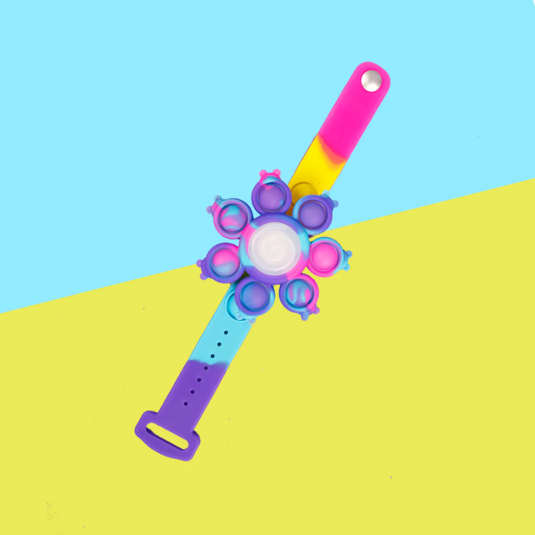 With these incredibly cool Pop-It bracelet fidget fun socks, get ready to play, play, play all day long!  Put it on your wrist or ankle and spin or pop it. Your vibrant Fidget socks will give you hours of entertainment. 