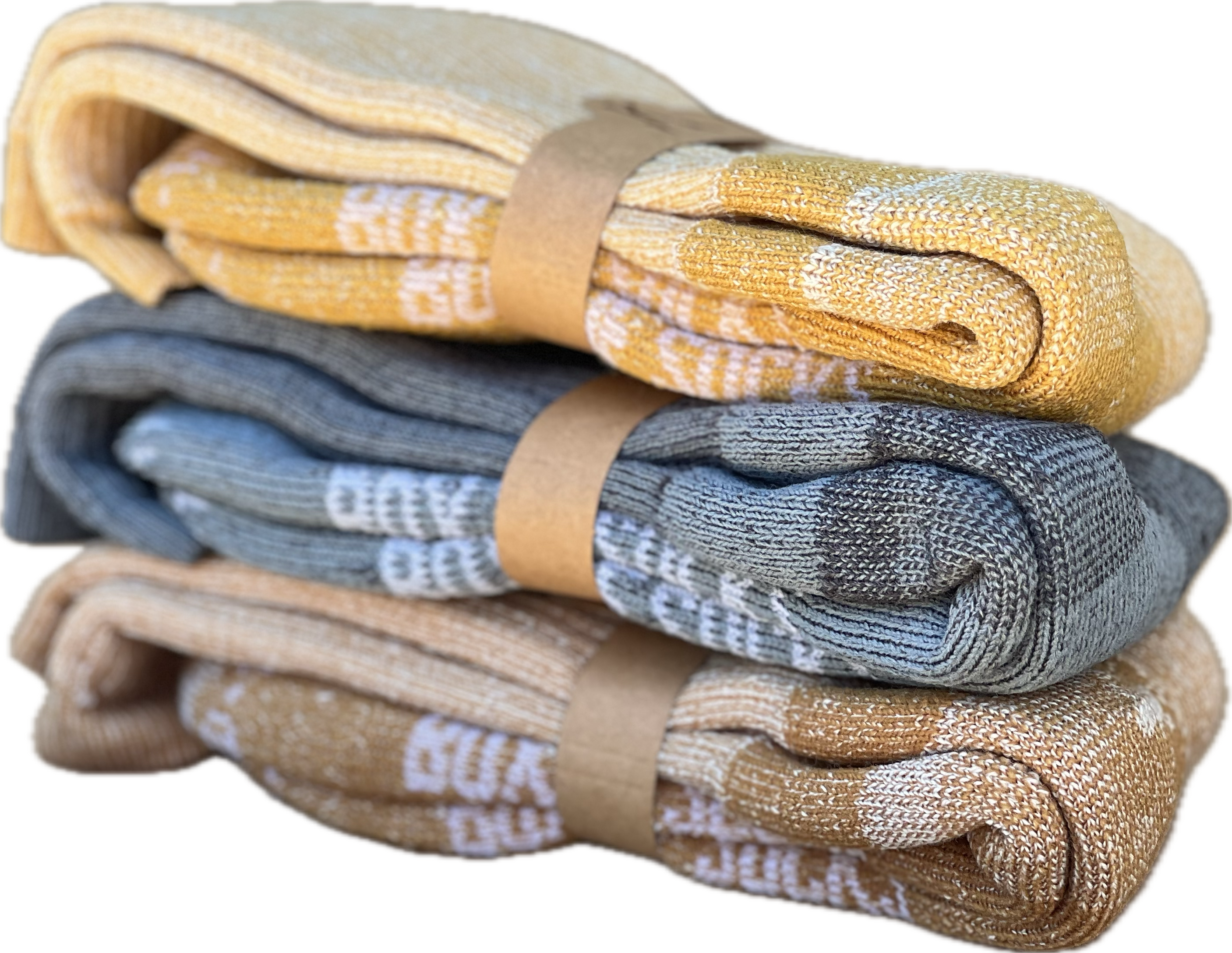 Merino Wool Hiking  Socks- Mustard -Charcoal -Sandy Taupe  3 Pairs