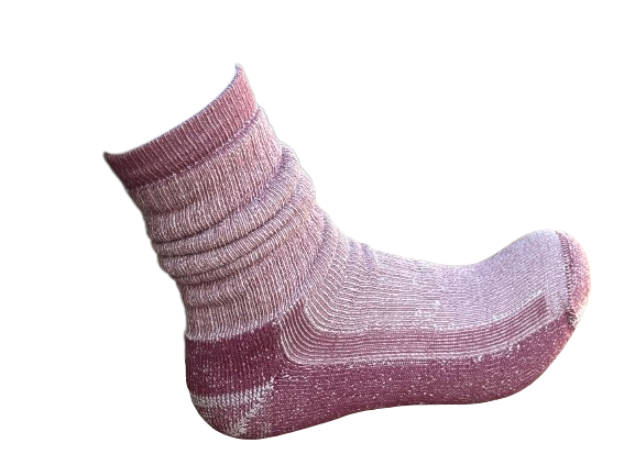 Merino Wool Hiking  Socks- Burgundy 3 Pairs