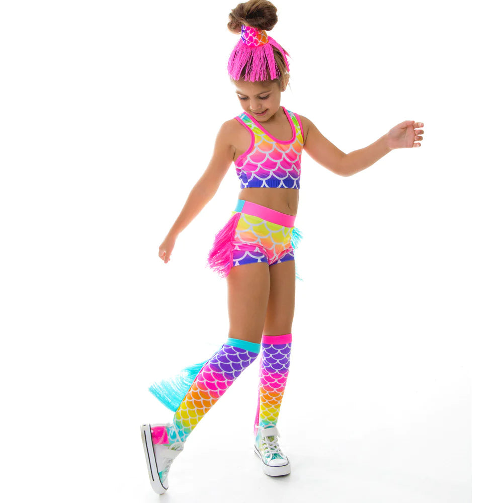 In my MADMIA Mermaid Socks, I'll just be a mermaid for the day even though I'm going to change the world.  Embrace your inner mermaid with these mix-and-match MADMIA Mermaid Socks in blue and pink with a matching scale design. With tassels that will cause you to dance and move like a mermaid.