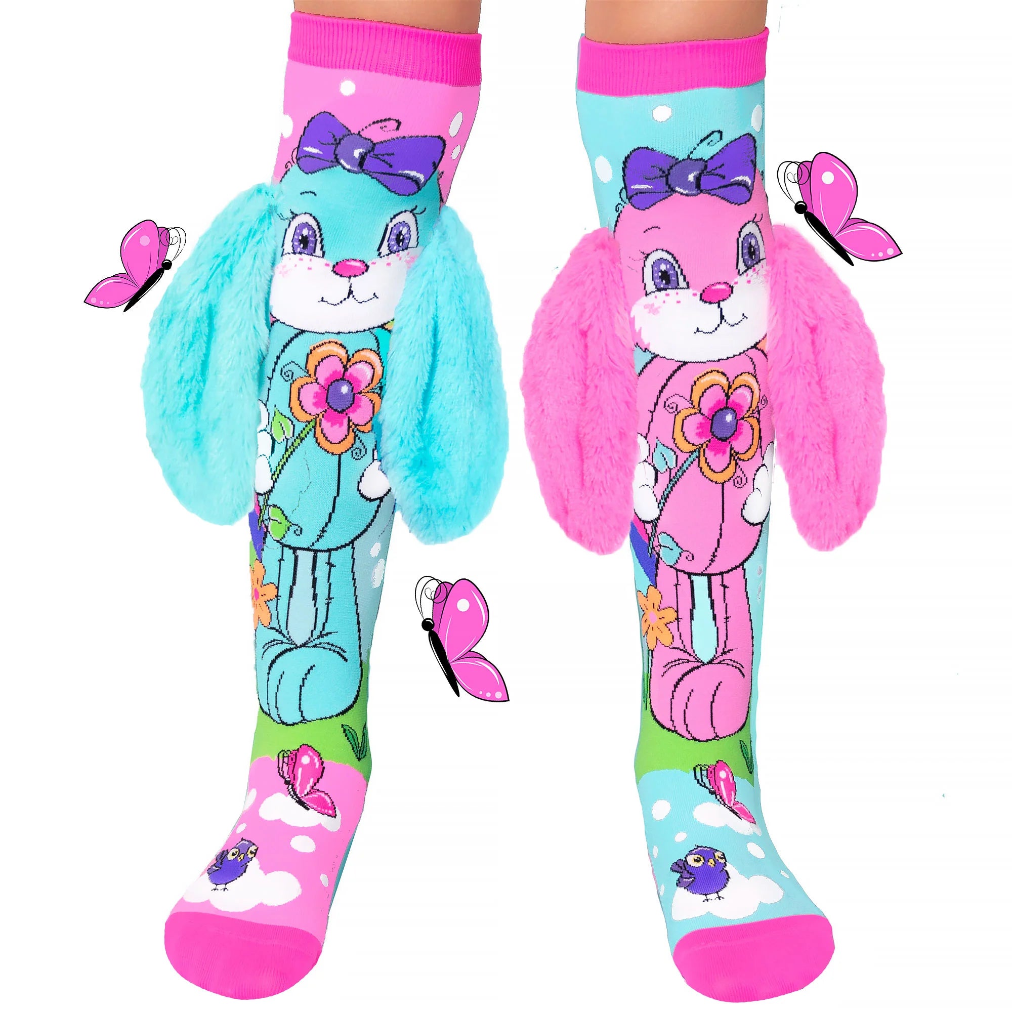 A hippity hoppity Join the cute Hunny Rabbit Socks with ears! You can get long-lasting vitality, a cute appearance, and quirky feet with just one serve of these colourful bunny crazy socks!