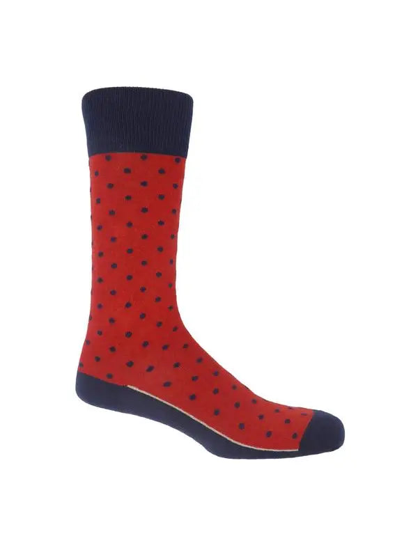 Pin Polka Socks - Red Appl