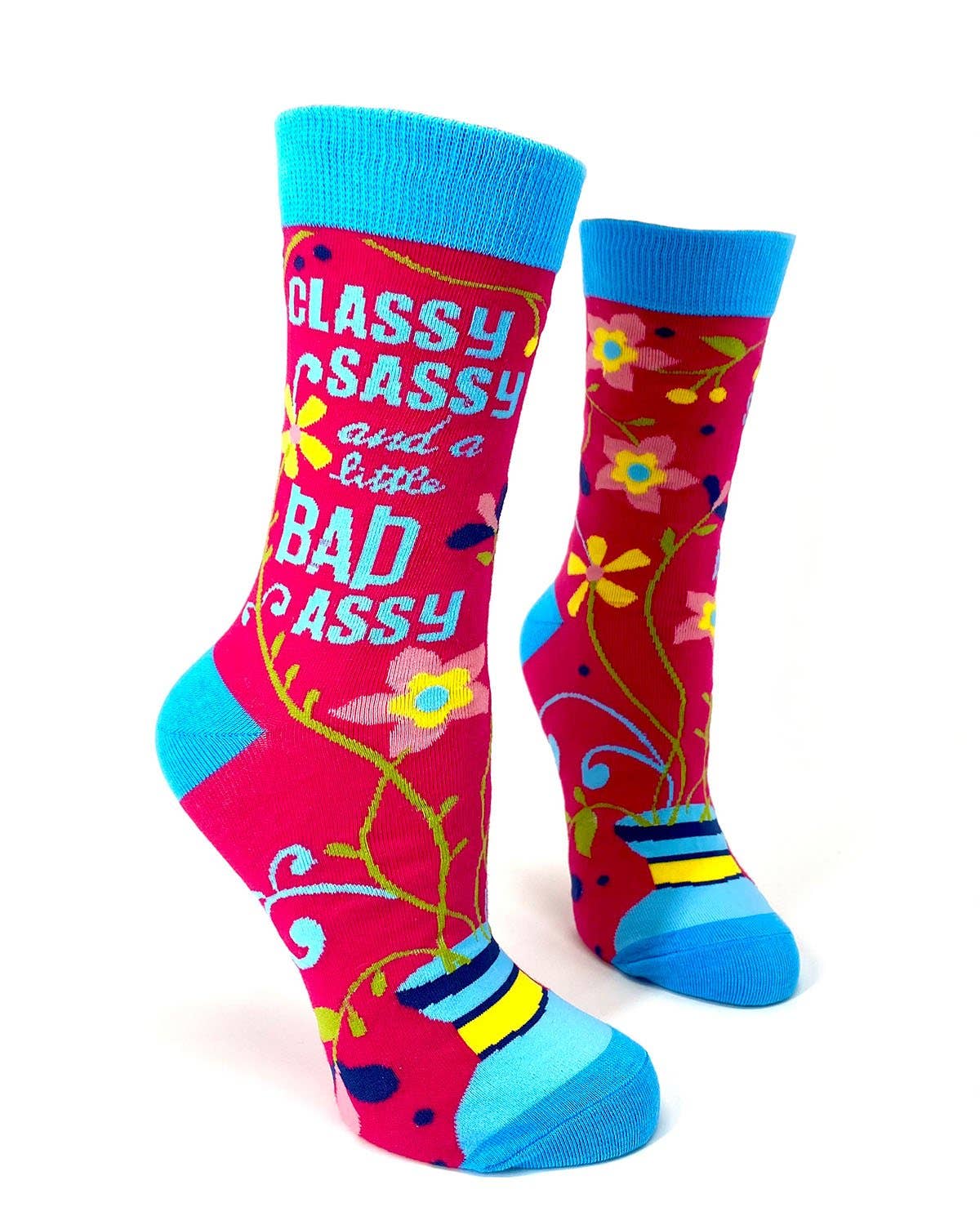 NOVELTY SOCKS - Classy Sassy and a Little Bad Assy Women's Crew Socks