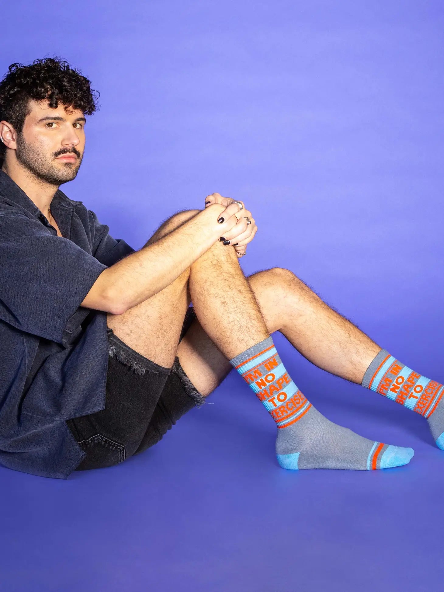 NOVELTY SOCKS - I'm In No Shape To Exercise Gym Crew Socks