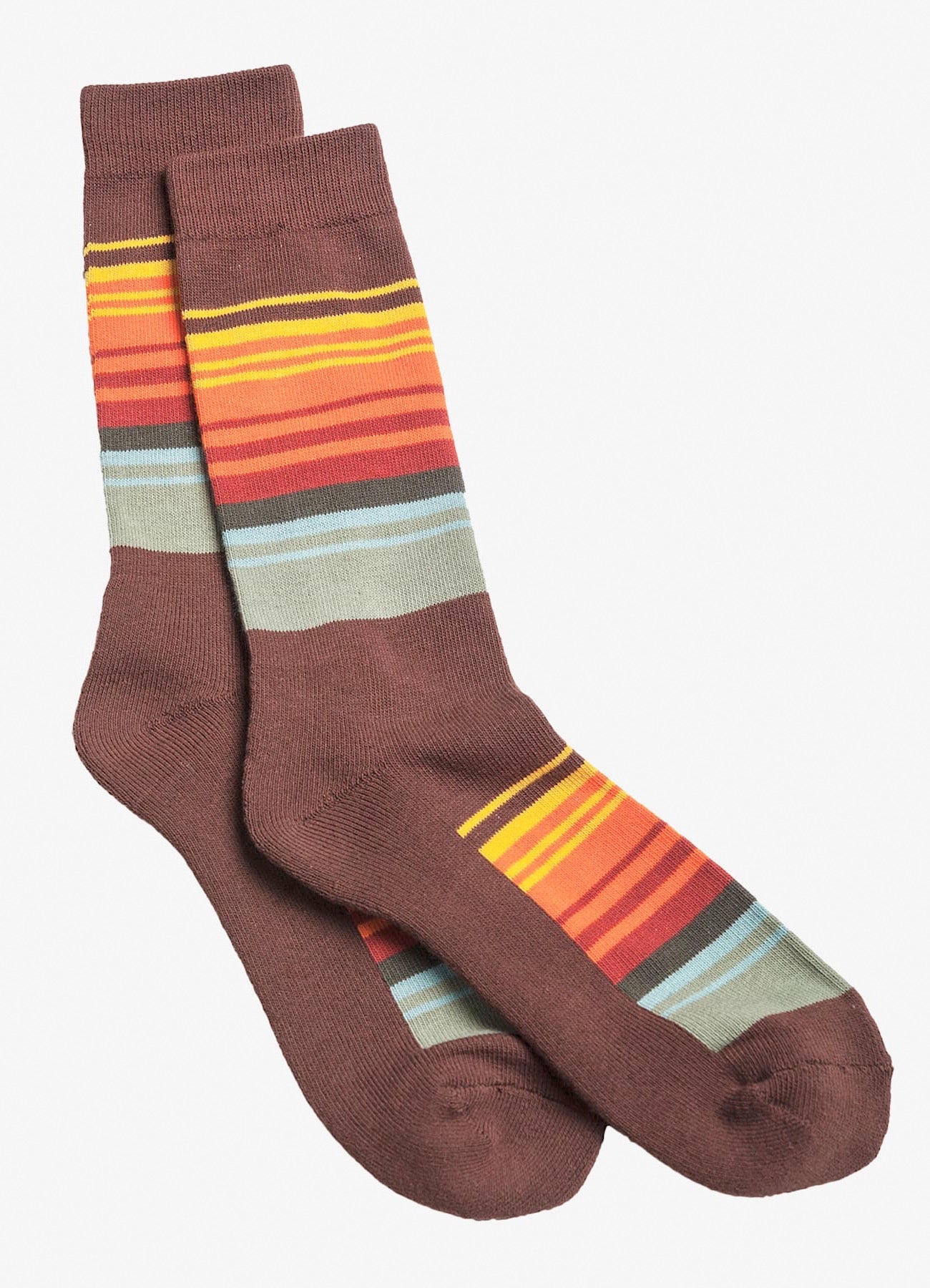 Stipe Crew Sock -National Park🌲🍃 Black -Brown-Navy