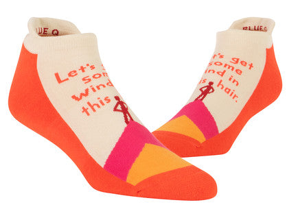 Novelty Socks - Lets get some Wind in this hair. Ankle Socks
