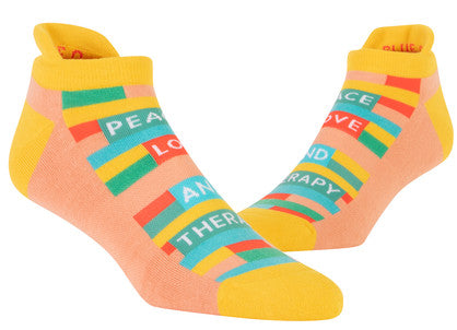 Novelty Socks - Peace Love & Therapy - Ankle Socks🧦✌️❤️🛋️