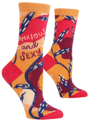 "Ready to strut your style and tackle anxiety? The Anxious and Sexy socks got you covered. Perfect for the confident fashionista on-the-go!