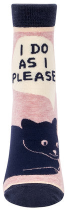 Novelty Socks -I Do As I Please" ankle socks!