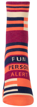 Novelty Socks -Fun Person Alert - Ankle Socks