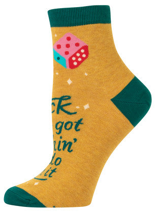 Novelty Socks -Luck Ain't Nothing To Do With It