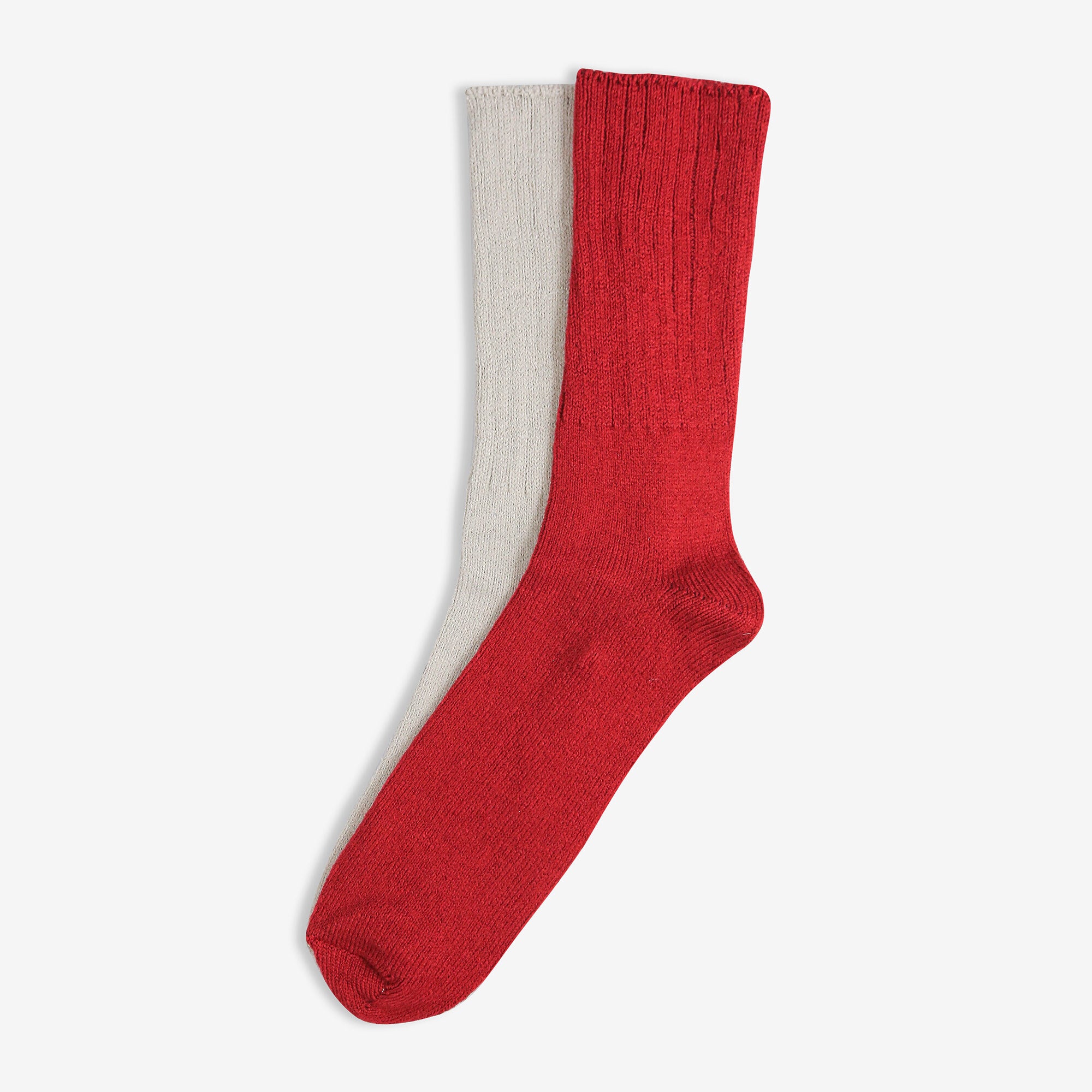 Sleeping socks 2 Pairs Womans Claret Red/Grey