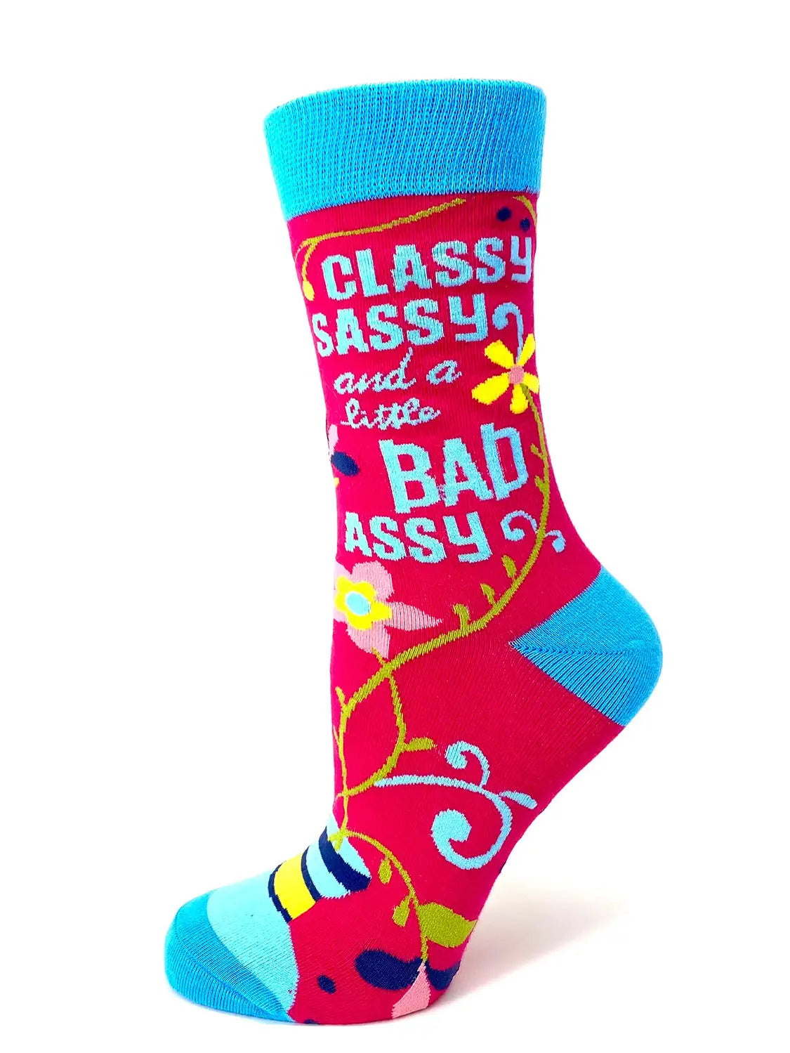 NOVELTY SOCKS - Classy Sassy and a Little Bad Assy Women's Crew Socks
