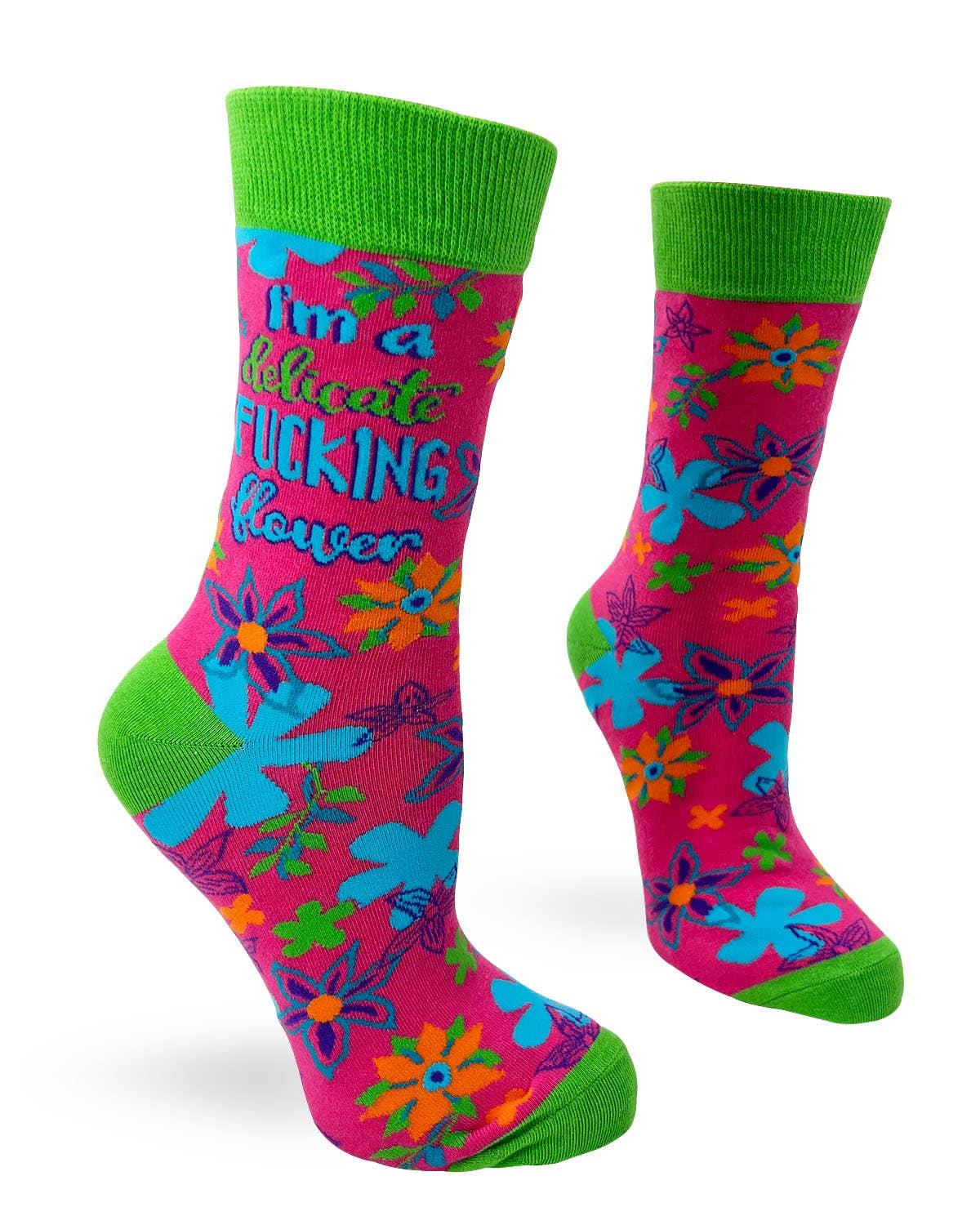 Novelty Socks - I'm a Delicate F..king Flower Ladies' Crew Socks